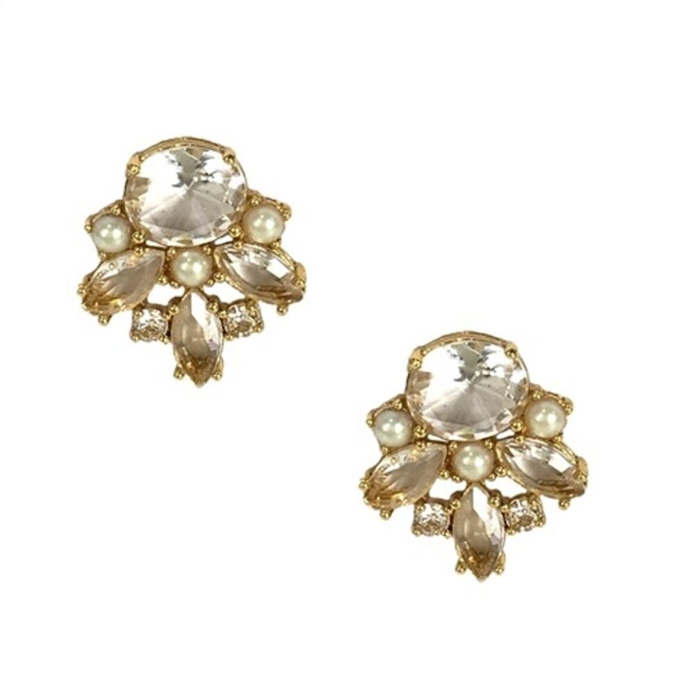 NWT Kate Spade New York Chantilly Gems Earrings, Pearl and Gold